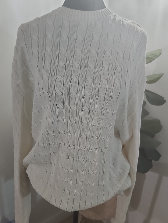Brandy Melville Sweaters - Brandy Melville Cream Cable Knit Crewneck Sweater